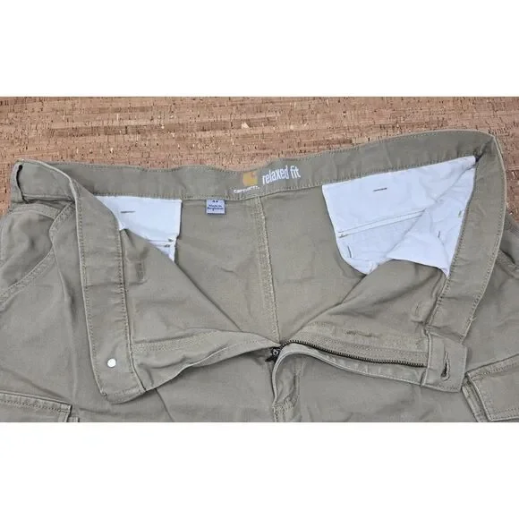 Carhartt Shorts Men's 44 Relaxed‎ Fit Duck Canvas Cargo Brown Workwear - Picture 6 of 9
